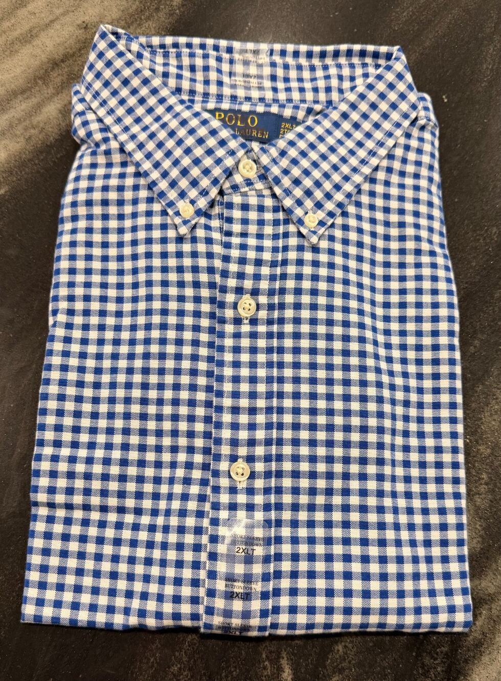 Polo Ralph Lauren Mens 2XLT Gingham Oxford Shirt Classic Fit Big Tall Preppy NWT